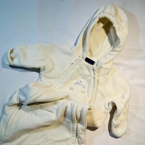 Vintage Carters Polar Bear Fleece Winter Bunting w/ Hood Gender Neutral